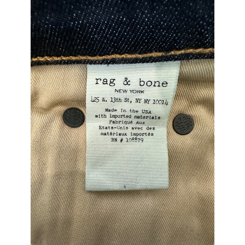 Rag & Bone tomboy Skinny Jeans size 26 dark Wash Graphic Waistband low rise 8" - Picture 5 of 11